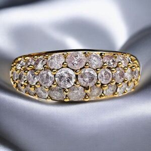 VINTAGE-14k Gold- Pink Diamond Ring -Size 9- 1 CT - Pink Champagne Diamond -4.2g